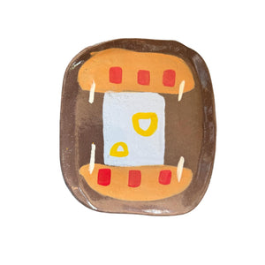 Clementina Abstract Painted Wall Plate - Medium