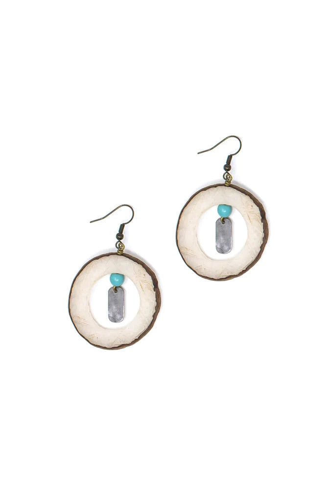 Vegetable Ivory Earrings in Turquoise