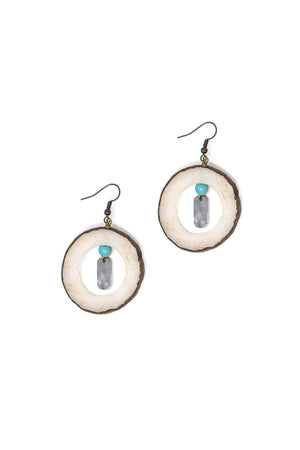 Vegetable Ivory Earrings in Turquoise