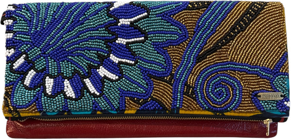 Beaded Fold Over Bag LG