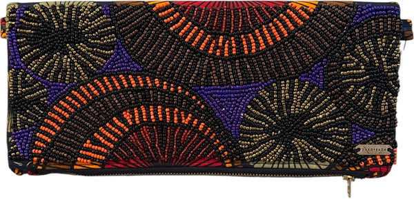 Beaded Fold Over Bag LG