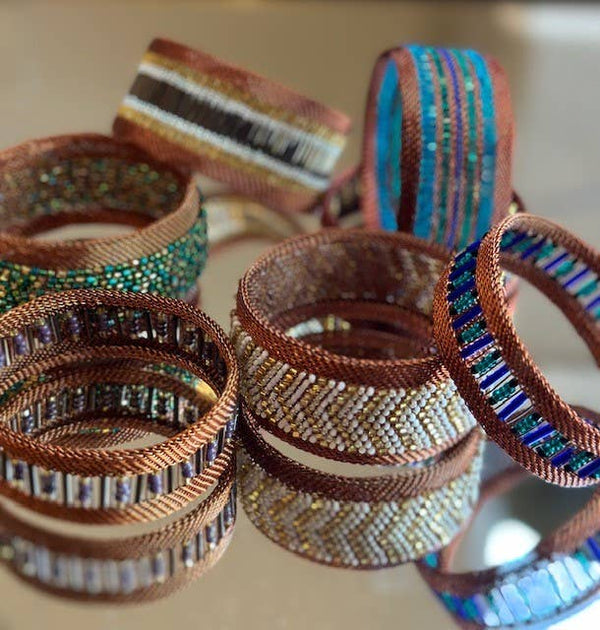 Bead and Copper Bangle Collection