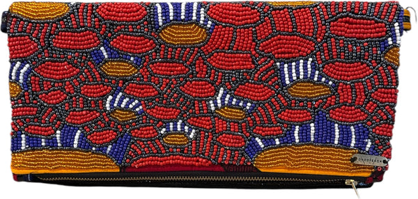 Beaded Fold Over Bag LG