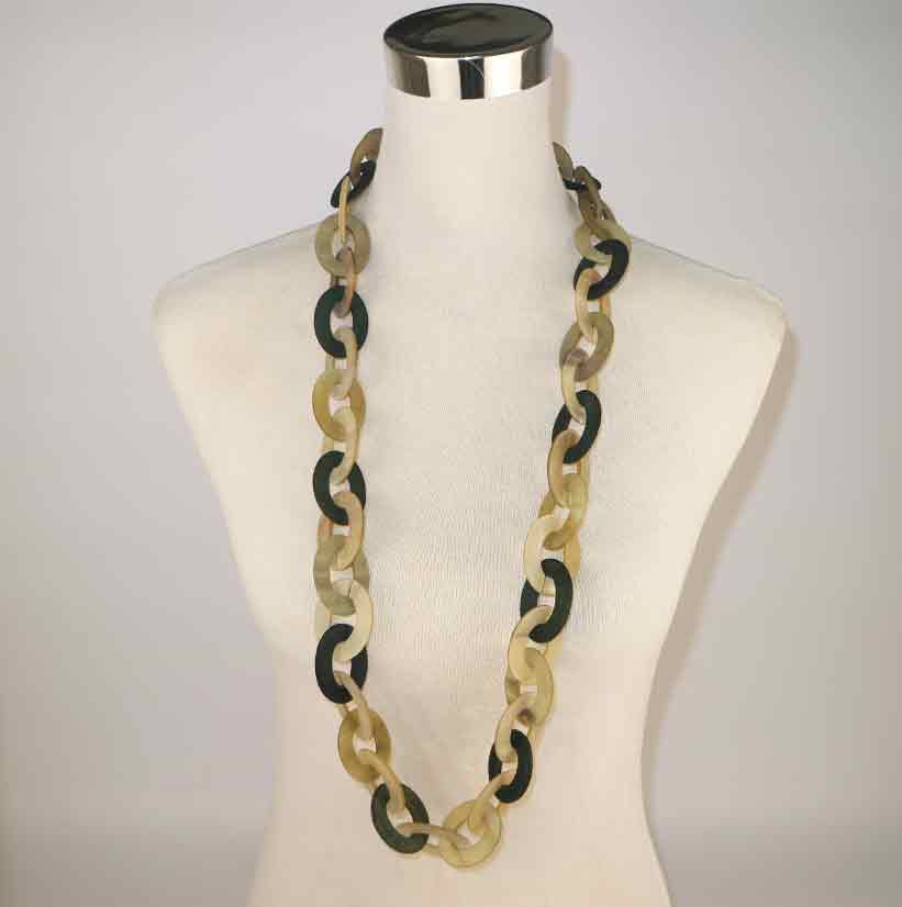 Black/Brown/Ivory Linked Necklace