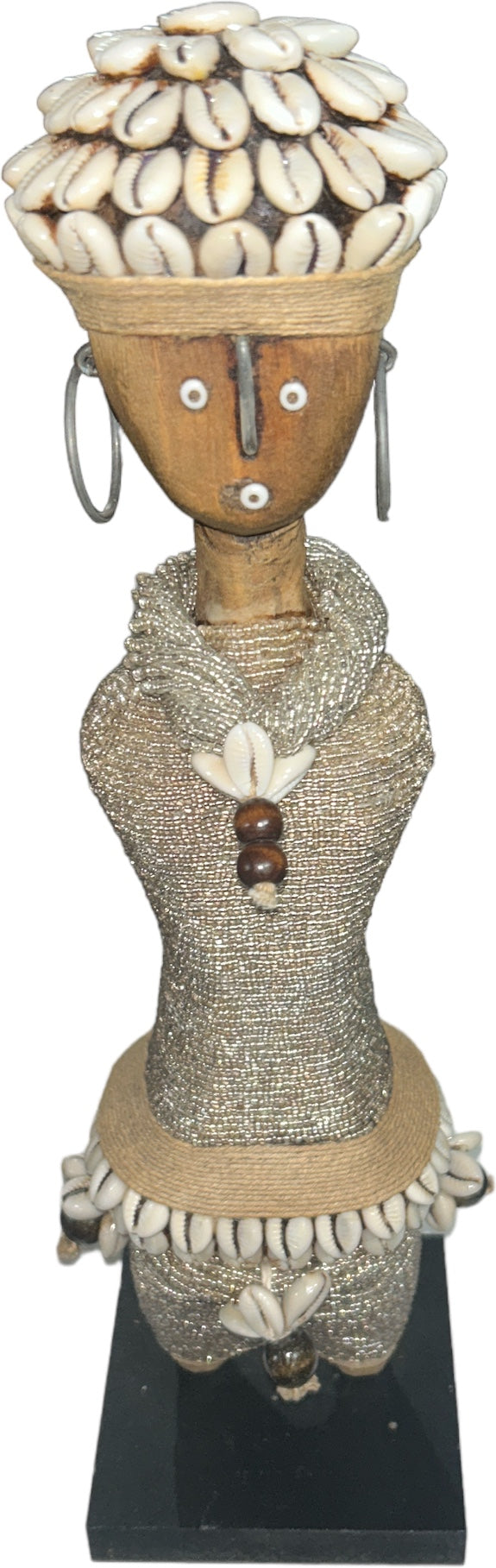 13" Silver Namji Doll with Cowrie Shell Crown