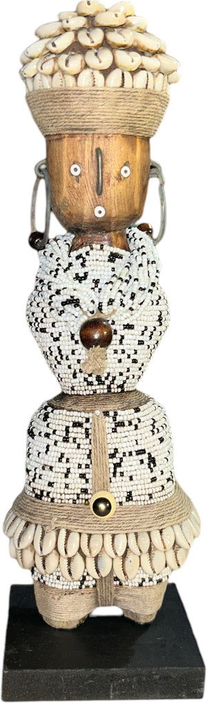 13" Black & White Cowrie Crown Namji Doll