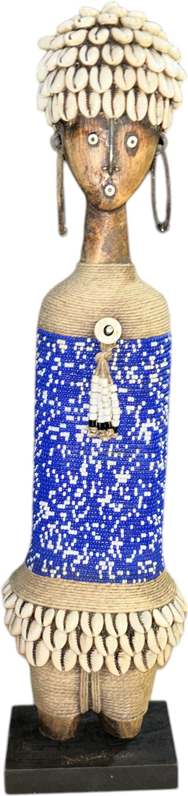17" Blue & White Cowrie Crown Namji Doll