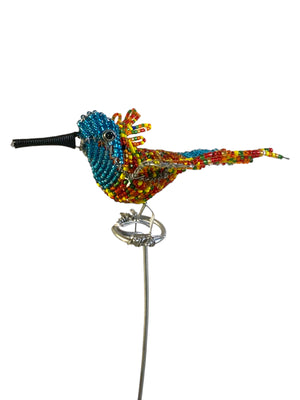 Beaded Bird Garden Stick