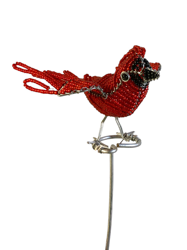 Beaded Bird Garden Stick