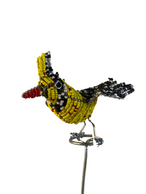 Beaded Bird Garden Stick