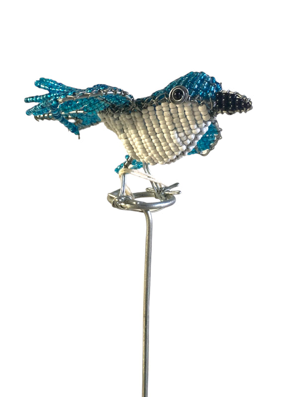 Beaded Bird Garden Stick