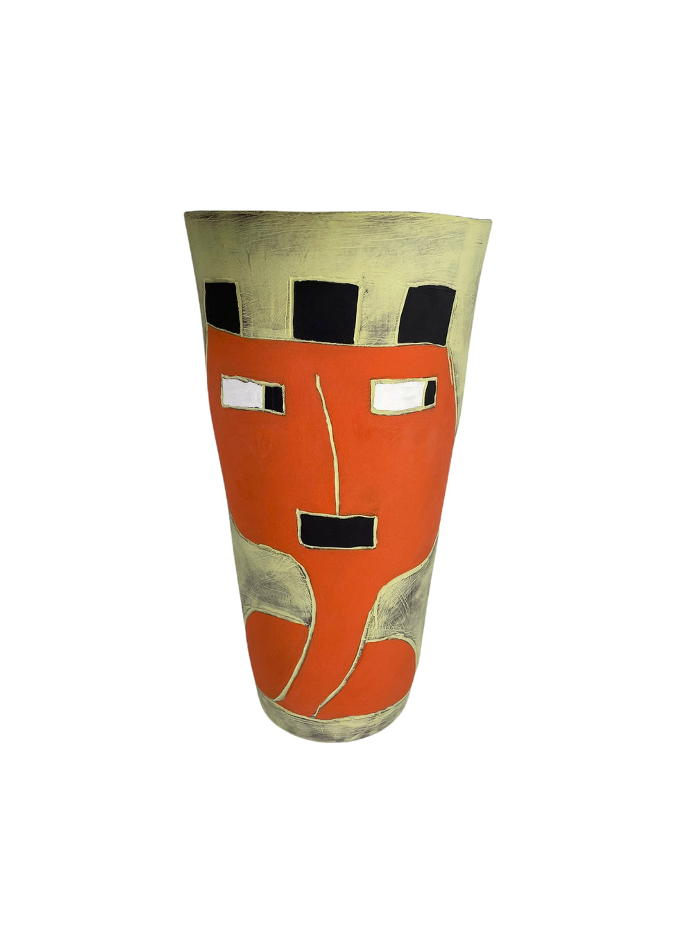 Large Green Clementina Face Vase