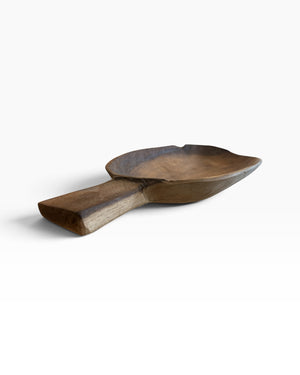 Large wooden bowl with handles
