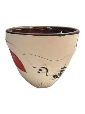 Abstract Face Scarified Fat Conical Vase