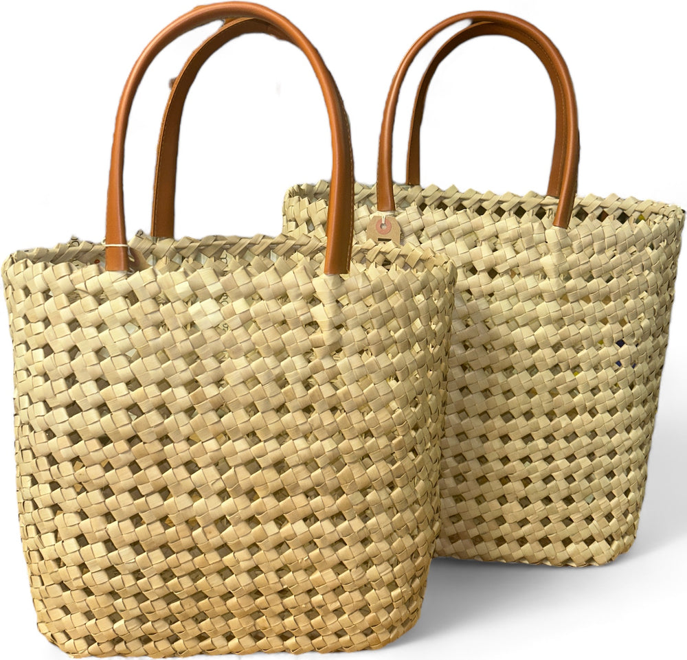 Pandan Basket Bag with Handles
