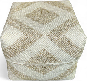 Small Hand Beaded Square Basket