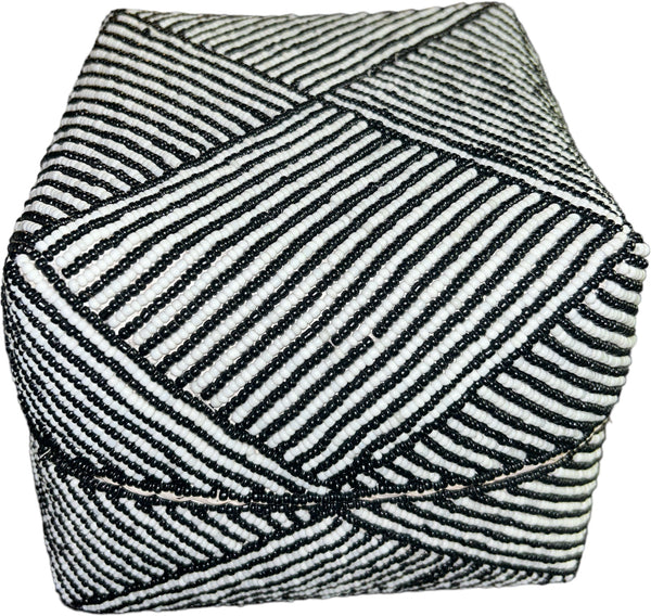 Small Hand Beaded Square Basket