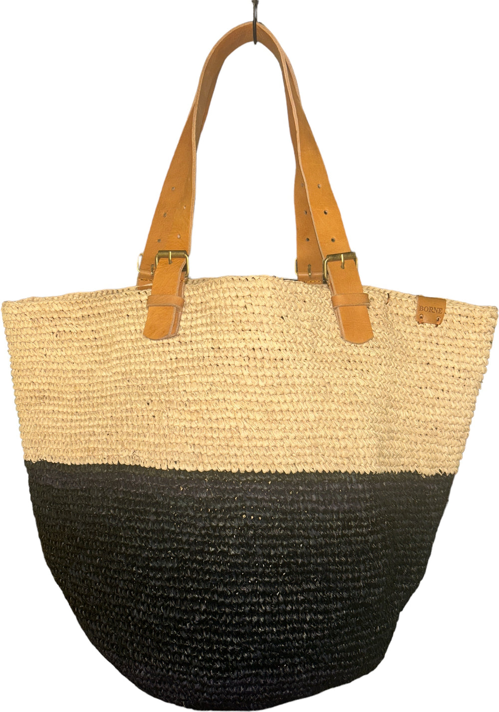 Madagascan Crocheted Raffia Two Tone Bag