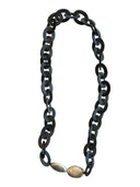 Horn Link & Pebble Necklace