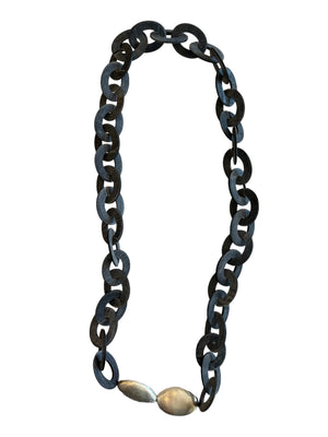 Horn Link & Pebble Necklace