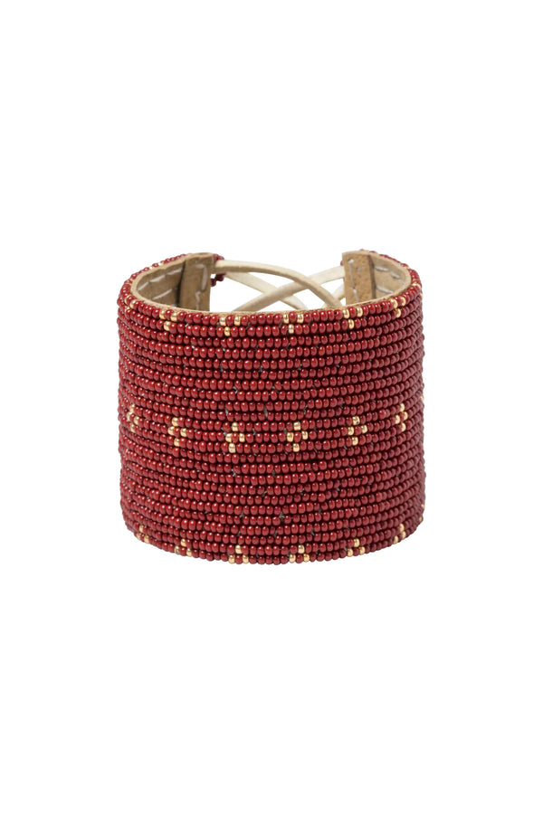 Narrow 3 Dot Triangle Leather Bracelet