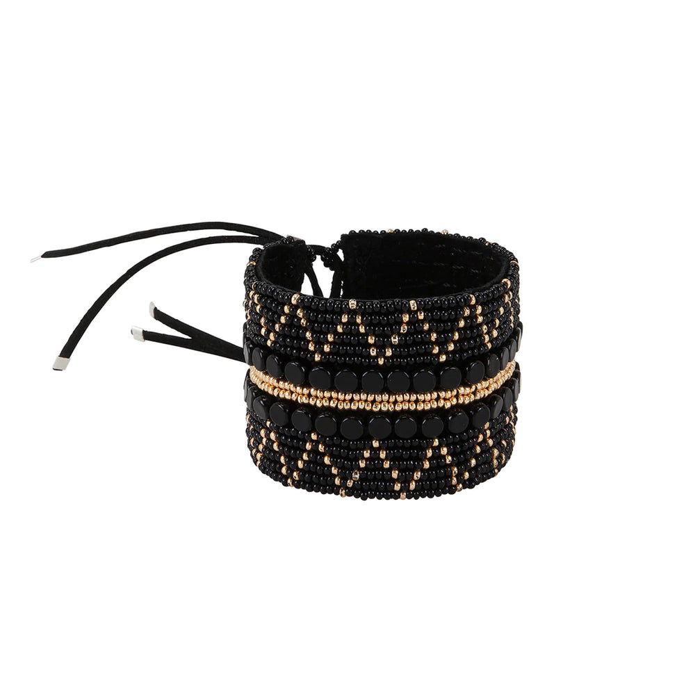 Wide ZigZag Leather Bracelet