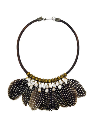 Guinea Fowl Feather Choker
