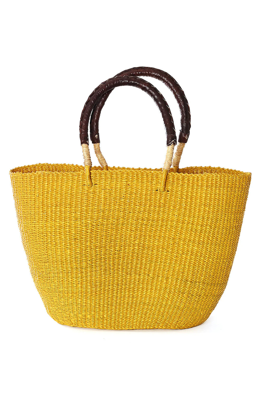 Tote Basket with Leather Handles