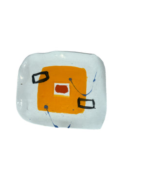Clementina Abstract Painted Wall Plate - Medium
