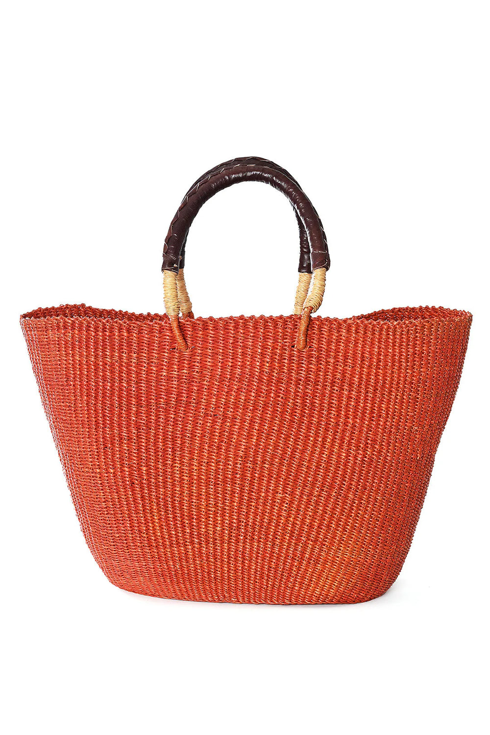 Tote Basket with Leather Handles