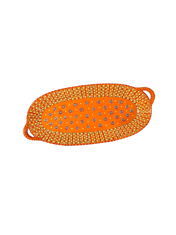 Oval Vegetable Platter with Handles 15"