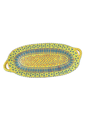 Oval Vegetable Platter with Handles 15"