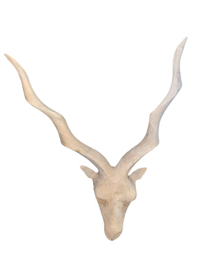 Natural Wood Kudu Head