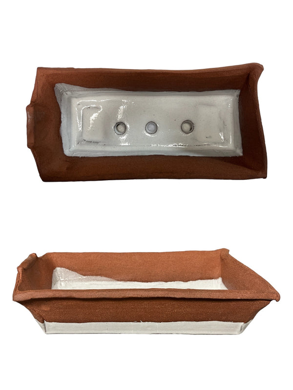 Natural & White Rectangle Planter