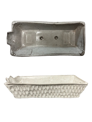 Textured White Rectangle Planter