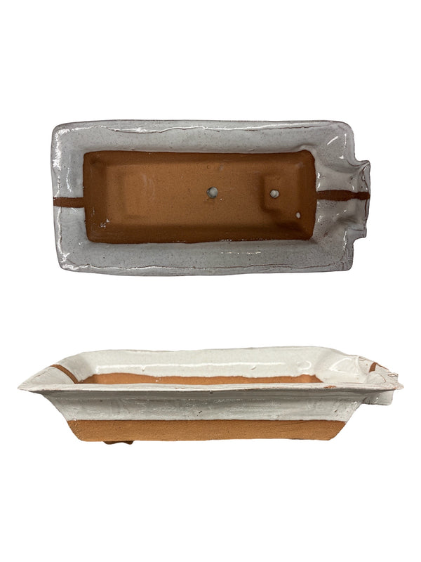 White & Natural Rectangle Planter