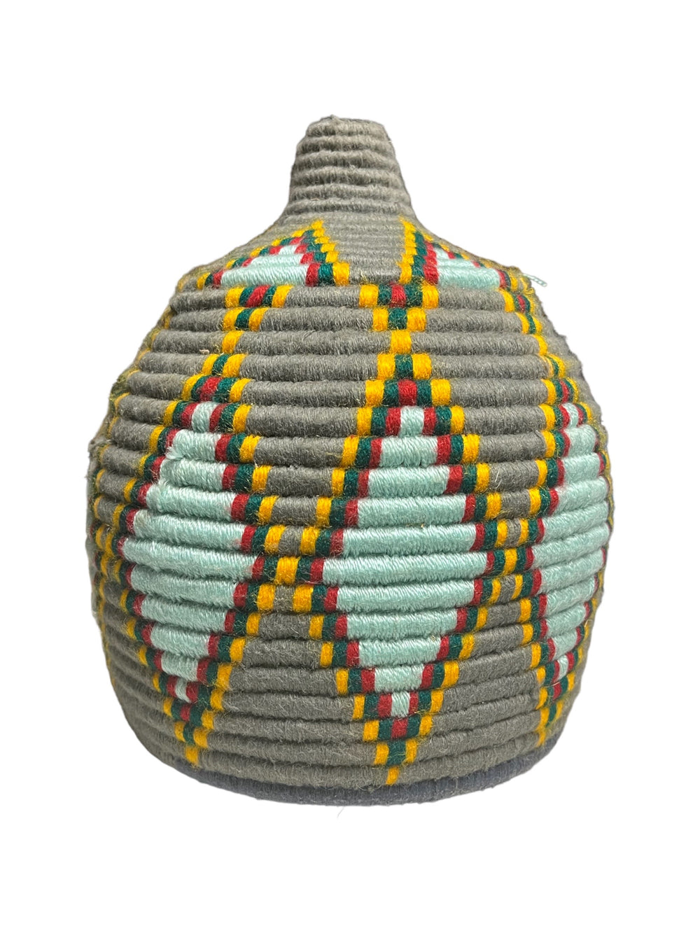 Grey & Blue Moroccan Basket with Lid