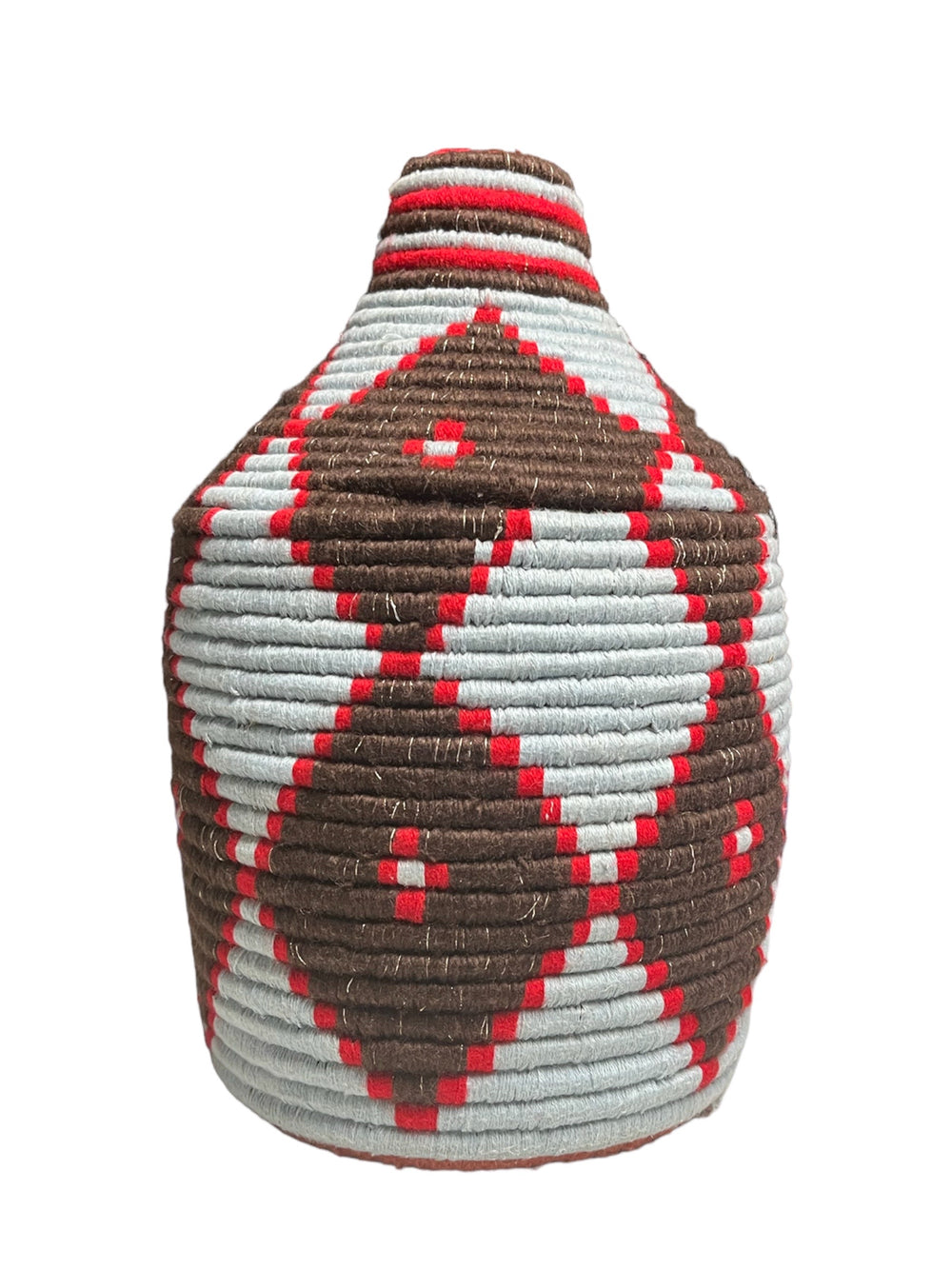 Blue & Brown Moroccan Basket with Lid