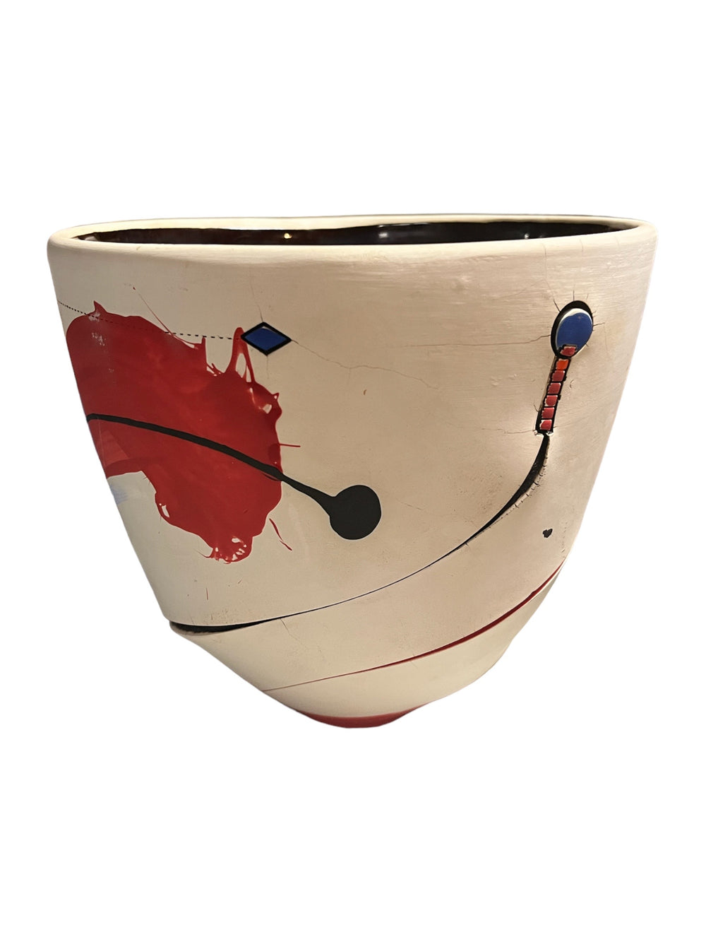 Scarified Sandi Vase.  H7.75"XW8.5"XD8.5
