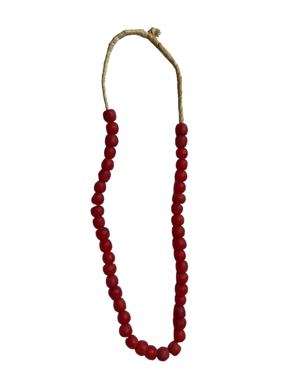 Ghanian Red Glass Bead Necklace