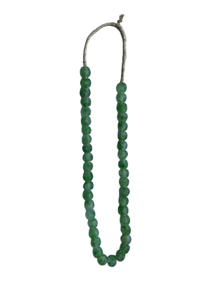 Ghanaian Green Speckled Glass Beads Necklace