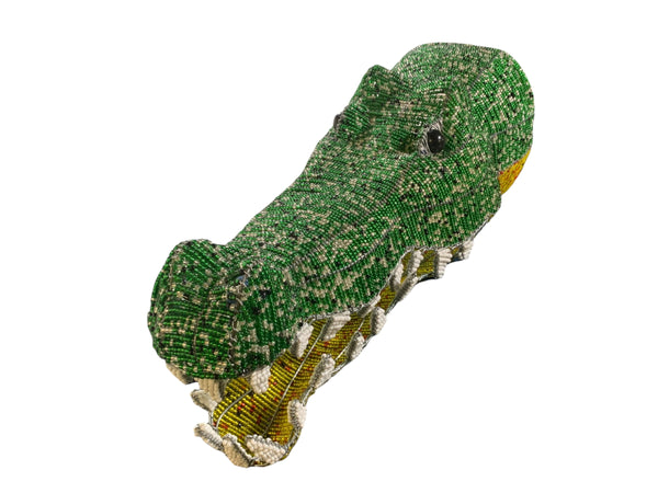 African Beaded Crocodile Trophy Head