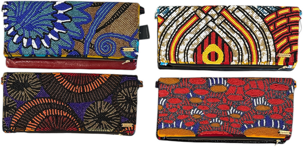 Beaded Fold Over Bag LG