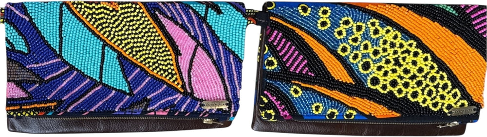 Beaded Fold Over Bag Sm