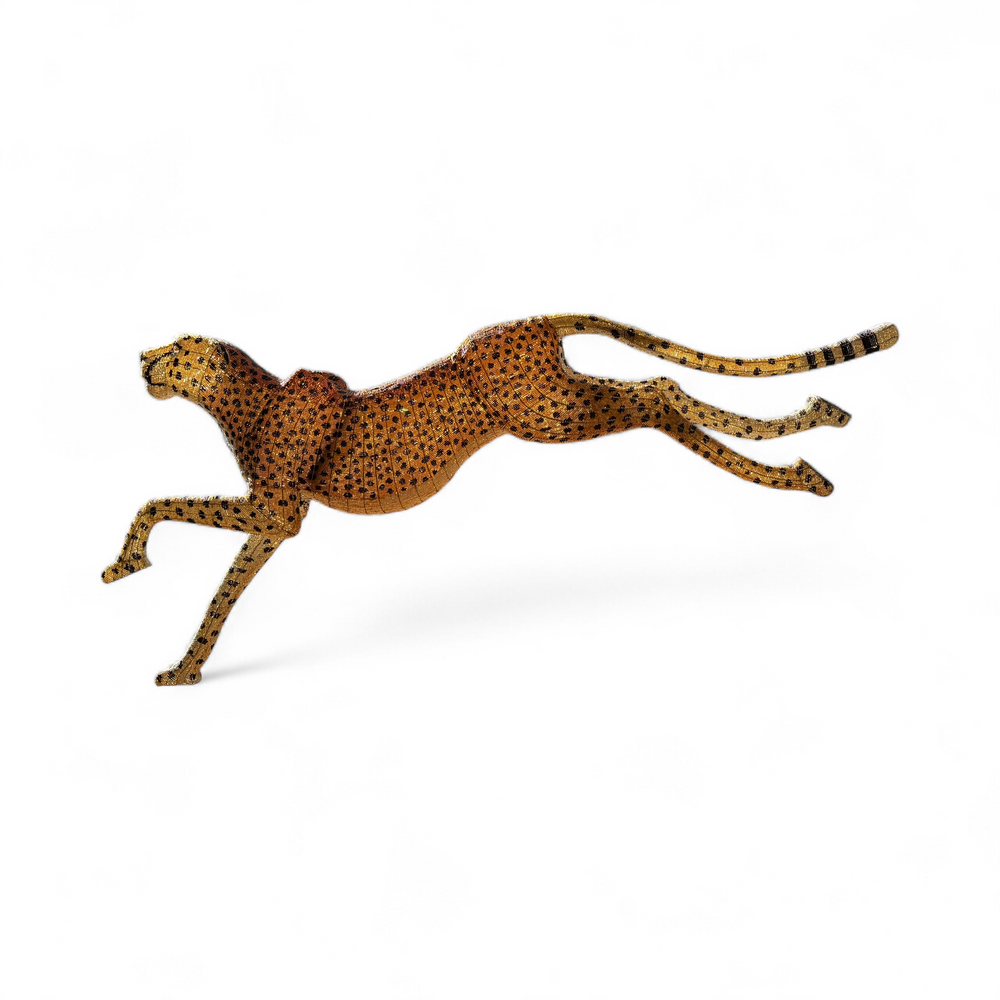 Beaded Grand Cheetah Sculpture