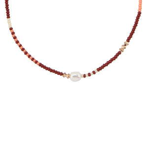 Zebra Pearl Crystal Necklace
