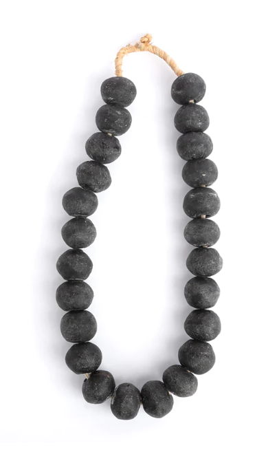 Black Large Glass Peace Bead Necklace
