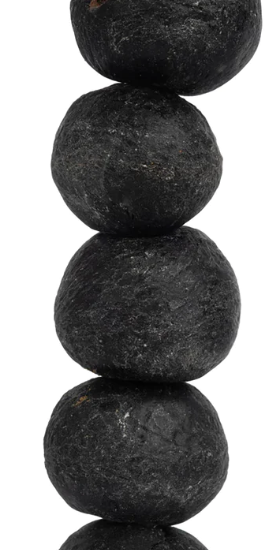 Black Large Glass Peace Bead Necklace