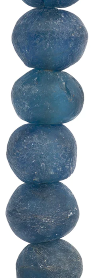 Large Blue Recycled Glass Beaded Necklace