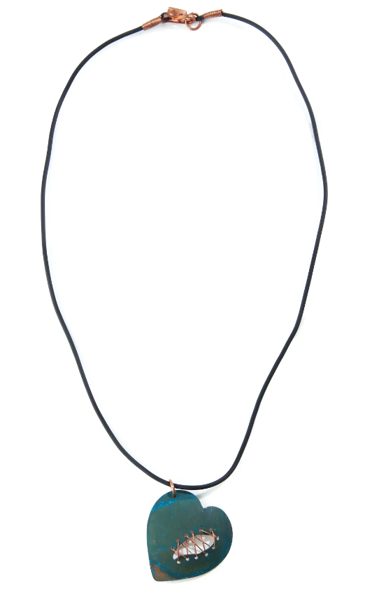 F.R.E.E Mended Copper Heart Viridian Necklace